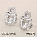 Polished silver irregular flower petal earrings in 18K gold plated stainless steel - Style A (Large Flower) / Silver