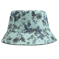 Detailed view of bucket hat with blue pixelated camouflage pattern and reinforced stitching - Style 5-Blue Digital Camo