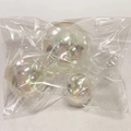 Set of 3 iridescent transparent decorative balls in assorted sizes for cake topping - Iridescent Transparent Ball Set (Mixed)
