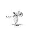 Ohrstecker aus Titanstahl in Silber mit birnenförmigem Zirkon und Schraubverschluss - 6# Birnen-Doppelstein-Stil (2623-6# Silber)