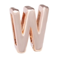 Polished rose gold alloy letter W charm for 10mm DIY bracelets and accessories - W (Rose Gold)