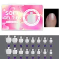 Size chart for ultra-short matte almond false nails with detailed width and length specs - 420pcs Frosted Traceless 15 Sizes Nail Tips-14