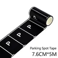 DIY black parking lot road tape 7.6cm x 5m with white P letters for toy cars - Parking Space Tape