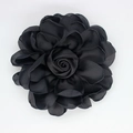 Eleganter schwarzer Satin-Blumen-Zubehör mit geschichteten Blütenblättern für Haar oder Mode - Dual Use (Brosche/Haarspange) / Schwarz