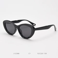 Dettaglio occhiali da sole cat-eye neri LY2368 C1 con specifiche misure 52-20-139 - Nero Lucido / Grigio