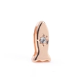 Rose gold fish charm with round cubic zirconia for 10mm rectangular hole bracelet - Fish Shape Style / Rectangular Hole 10*2mm / Rose Gold