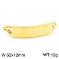 Conector rectangular de acero inoxidable dorado para pulseras, tamaño 62x12mm - Dorado (KLJ8213-ZC)