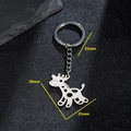 Portachiavi con ciondolo a giraffa in acciaio inossidabile lucido con design traforato - Argento