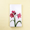 Artistic slim diary with amaryllis flower illustration and white elastic band closure - Amaryllis