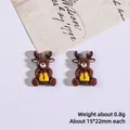 Brown resin reindeer accessories for DIY crafts with 15x22mm size and 0.8g weight - Brown Elk