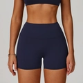 Dunkelblaue High-Waist Yoga-Shorts mit ergonomischen Nähten für Fitness und Laufen - S / Kobaltblau