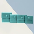 Set of four tiffany blue microfiber jewelry pouches with snap button closure in various sizes - Snap Button Style / 7*7cm / Light Cyan