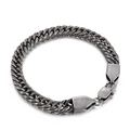 Pulsera de cadena barbada para hombre en acero de titanio con cierre de langosta - Pulsera / Negro Oxidado