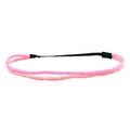 Double-layered glitter headband in pink and orange colors with black elastic band - Pink+Orange