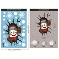 Christmas snowman window cling sticker set with snowflake decals for festive decor - BQ380-Snowman Style