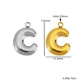 Pendentif lettre C bulle en or et argent pour la création de bijoux DIY - Style Suspendu - Lettre C