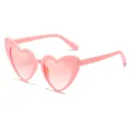 Chic heart-shaped pink sunglasses with clear lenses and durable metal hinges - Pink Frame Gradient Pink Lens