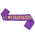 Écharpe de remise des diplômes en satin violet avec lettrage doré Class of 2025 - Écharpe de Remise des Diplômes en Satin Violet - Promotion 2025 J'ai obtenu mon diplôme (Écharpe 10)