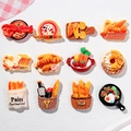 Collezione di cibo in miniatura in resina con pizza e ciambelle per fai-da-te - Misto