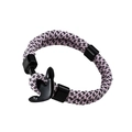 Pink and black nautical braided rope bracelet with a black anchor buckle closure - Luminous Camo Pink