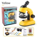 Portable yellow science microscope toy set for kids with STEM educational accessories - 23-Piece Set / Yellow Set