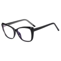 Fashionable black cat eye TR90 eyeglasses frame for women with anti-blue light lenses - Glossy Black Frame