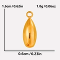 Polished gold stainless steel teardrop pendant charm with 1.6cm height dimensions - S2011-Gold