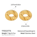 Dettaglio orecchini ovali con dimensioni e specifiche del materiale in acciaio inossidabile - Orecchini a Bottone Ovali Cavi a Spirale (YYE023776)