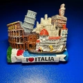 Calamita da frigo in resina 3D con monumenti italiani come Colosseo e Torre di Pisa - Combinazione di Venezia Italia