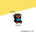 Cute black cat enamel charm pendant for DIY jewelry, measuring 29mm by 23mm size - Black Cat