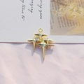 Golden multi-star charm featuring three overlapping four-pointed stars in polished alloy - KC Gold Eight-pointed Star