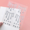 Silver rhinestone fringe stickers with assorted teardrop and diamond face gems - Silver Tassel Loose Rhinestones (BJA-509)