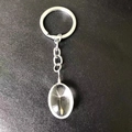 Portachiavi creativo con dente di leone e ciondolo ovale in vetro su anello argento - Tarassaco Ovale