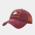 Vintage burgundy baseball cap with 250th Anniversary eagle embroidery and USA flag detail - Adjustable / Burgundy