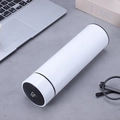 White smart thermos with LED temperature display and sleek stainless steel design - 500ml / White