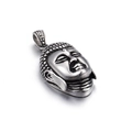 Hiphop boeddha hoofd hanger van gepolijst roestvrij staal voor ketting accessoires set - Zilveren Boeddha Hoofd Hanger (KP29510-D)