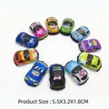 Set of 12 colorful mini friction toy cars with diverse racing designs and decals - Soft Shell Pull-back Mini Car