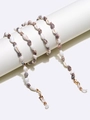 Handmade shell beaded eyewear chain with white and brown shells and gold lobster clasps - Black & White Shell Glasses Chain - Gold Clasp