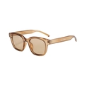 Occhiali da sole quadrati oversize marrone traslucido dal design trendy e minimalista - Montatura Tè Trasparente Lenti Tè