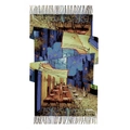 Artistic Van Gogh Cafe Terrace oil painting style cashmere feel winter scarf with tassels - Cafe Terrace at Night Style (Color 4)
