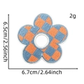 Specifiche dettagliate delle dimensioni per la toppa a fiori ricamata a quadri arancioni - Toppa a cartoni animati 1#
