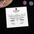 Face jewels with iridescent green rhinestones for eyebrow and eye makeup decoration - Iridescent Green Style