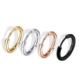 Polished stainless steel hoop earrings in gold, silver, rose gold and black colors - Rose Gold