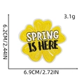 Cartoon flower embroidery patch with Spring Is Here text for children clothing decoration - Style 1# (Spring Is Here)