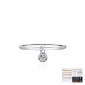 Anello minimalista in argento 925 con pendente in moissanite e certificato GRA - Taglia US 5 / Argento