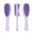 Spazzola per capelli viola a doppia faccia con setole massaggianti e manico lungo in tre viste - Doppia Faccia Viola
