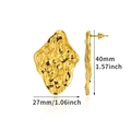 Gold stainless steel irregular geometric flower stud earrings with polished finish - Irregular Geometric (E5107)