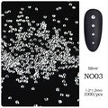 Mini borchie metalliche argento 1,2mm strass per nail art decorazione unghie pack 1000pz - 1.2mm / Argento