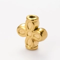 Golden clover-shaped stainless steel charm bead for DIY jewelry making with metallic finish - 1# Cross Flower / Gold