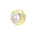 Faceted yellow resin bead with silver metal core for European charm bracelet DIY - Style 3 (Yellow)